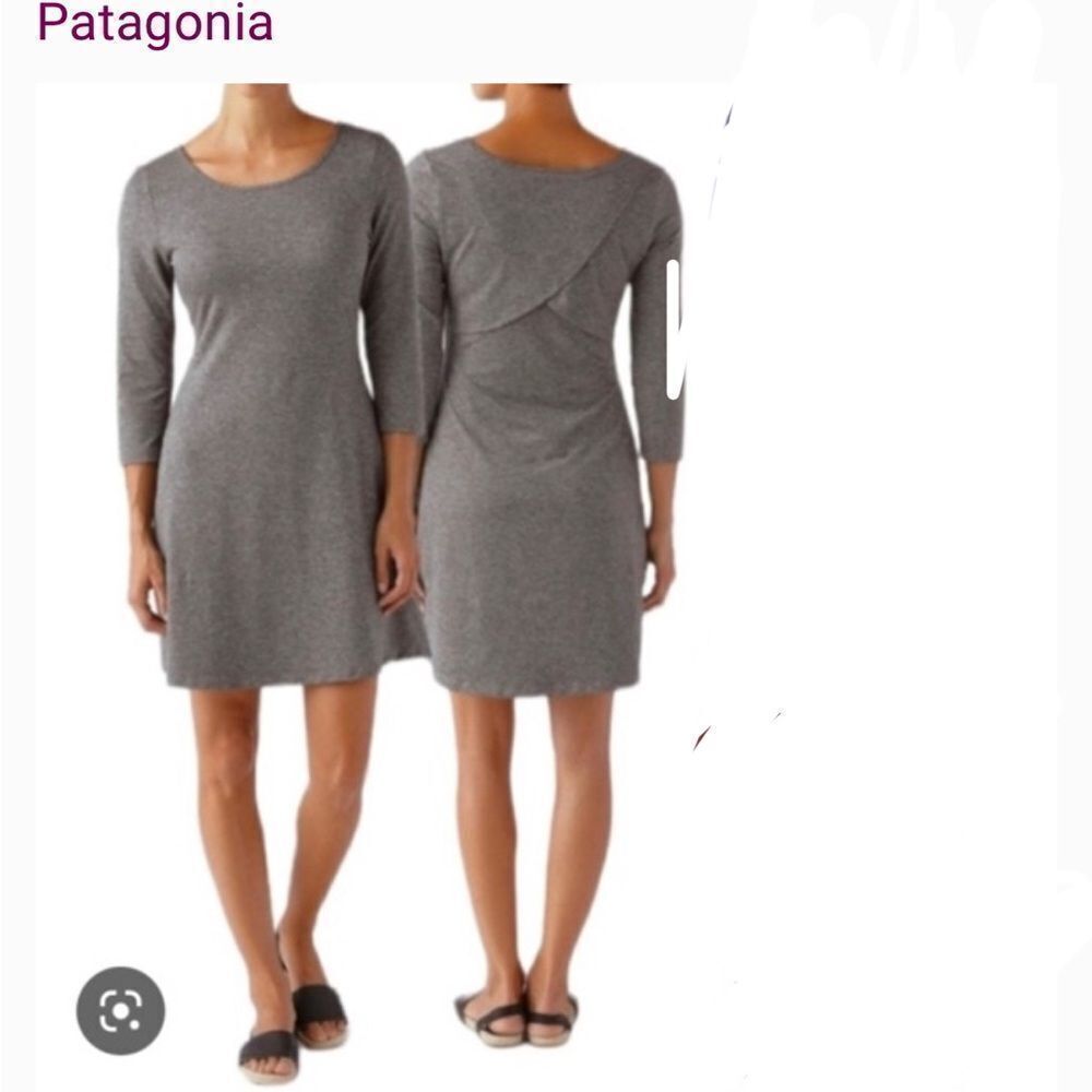 LN Patagonia Gray See Brook 3/4 Sleeve Heathered Dress (M)